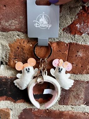 Disney Parks Halloween 2026 Cutie Ghost Headband Keychain Mickey Minnie NEW